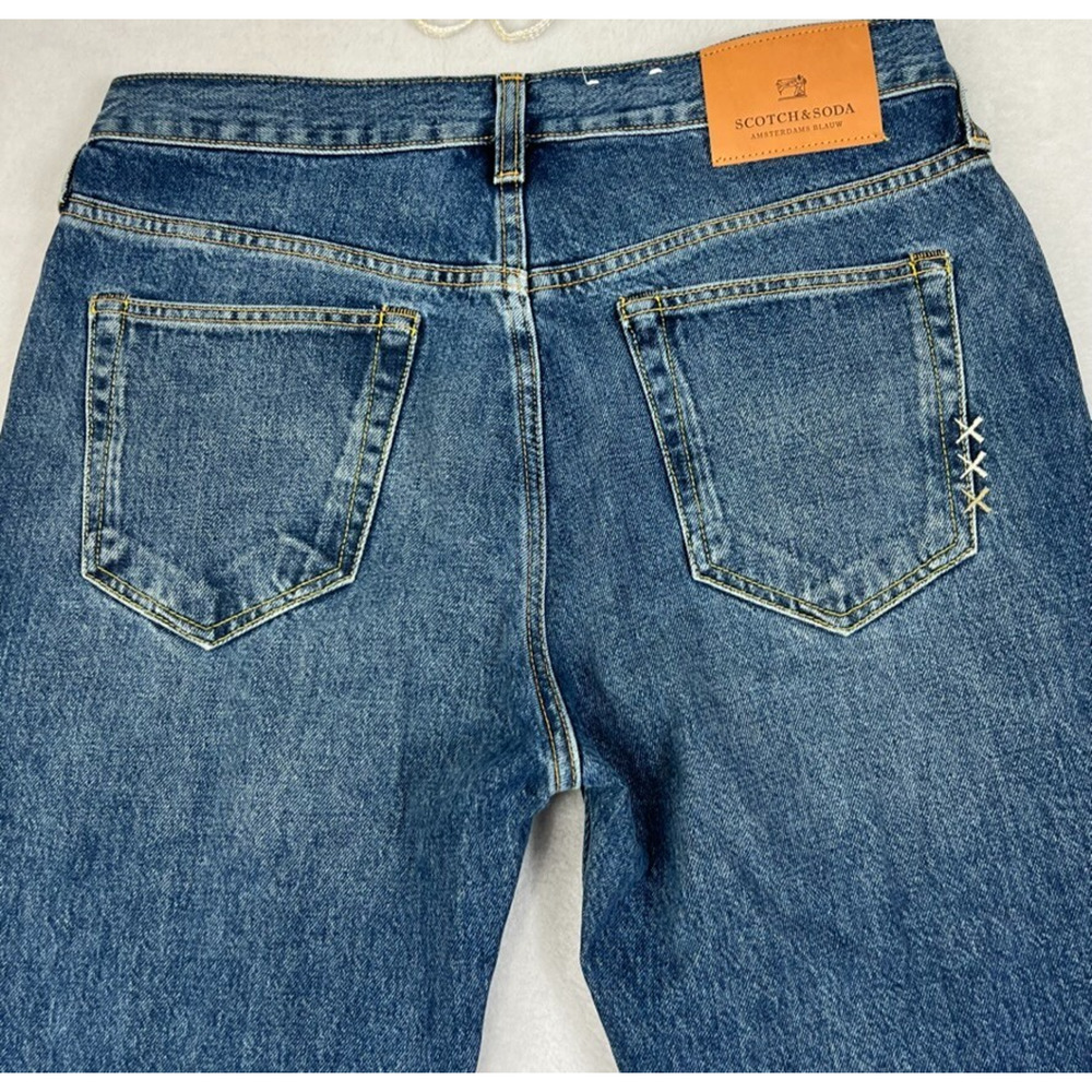 Scotch & Soda Mens Jeans 30/32 The Vert Medium Wash Straight Leg Organic Cotton - Picture 4 of 13